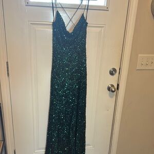 Green Sequin Prom Dress